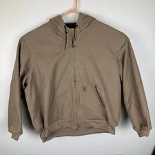Carhartt J25 SDL Tan Full Zip Canvas Duck Hooded Lined Jacket Coat Men’s 3XL