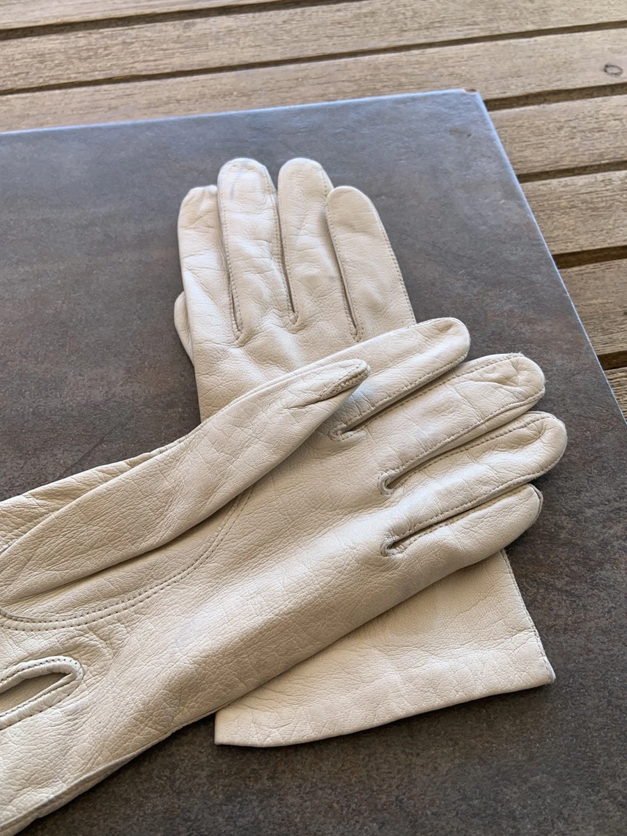 White Leather Vintage Gloves for sale | eBay