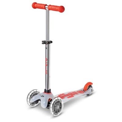 Mini Micro Flux LED Red  Kinderscooter Höhenverstellbar Rot Roller 2-5 Jahre