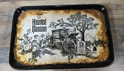 Disney Parks The Haunted Mansion Ceramic Tray Dish Graveyard Scene 11'' X 17''