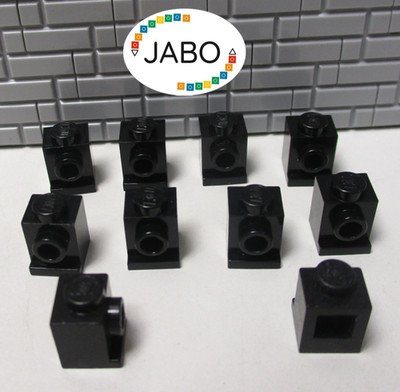 E10/14/13) LEGO 10x 4070 Stein modifiziert 1 x 1 Lampenstein schwarz