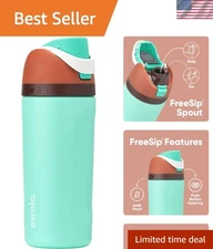 Kids 16oz FreeSip Insulated Stainless Steel Water Bottle, Mint Chocolate