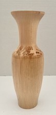 HAND TURNED LIGHT MAPLE WOOD VASE 10.5 Signed By Artist 2017 SALE