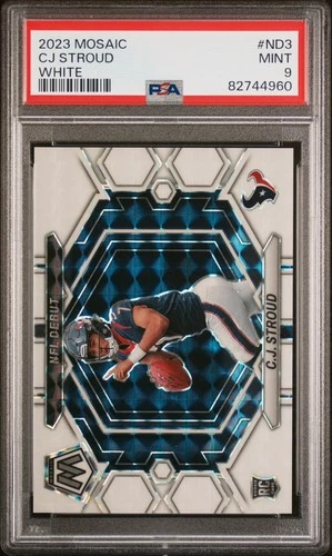 2023 Panini Mosaic CJ Stroud Rookie RC NFL Debut WHITE #ND-3 PSA 9 # 24/25