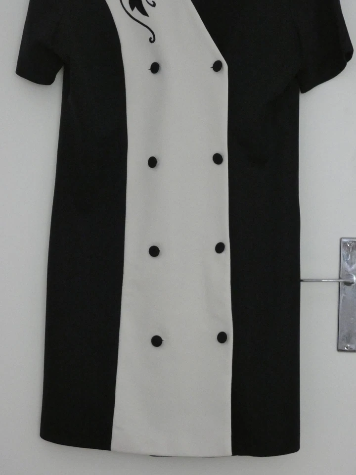 BOUTONNéE HABILLéE BRODéE Robe chemisier Femme Taille 46 XL Bleu marine Blanche - Photo 4/4