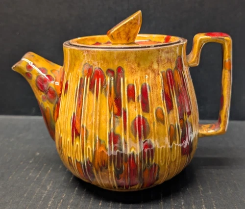 Vintage Hobbyist Ceramic Red Wing Mold Tea Pot 6"H x 7.5"L x 5"W