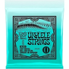Ernie Ball 2326 Ukulele Strings, Concert/Soprano, Ball End, Black, 28/32/40/28