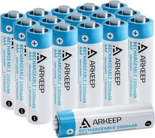 Rechargeable AAA Batteries, 16-Pack, 1000mAh 1.2V High Capacity 16 Counts 