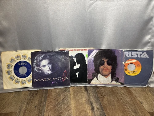 King, Michael Jackson, Prince, Madanna, And Arista.  7” Vinyl records (5 In Lot)