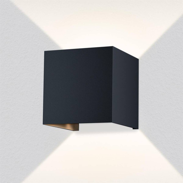 Metzler Led AußEnleuchte Wandleuchte Up-Down Light Anthrazit Warmweiß-image