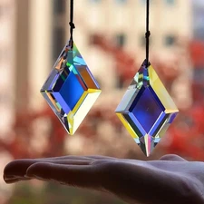 2pcs Diamond Crystal Sun Catcher Rainbow Prism Light Maker Window Decor - NEW