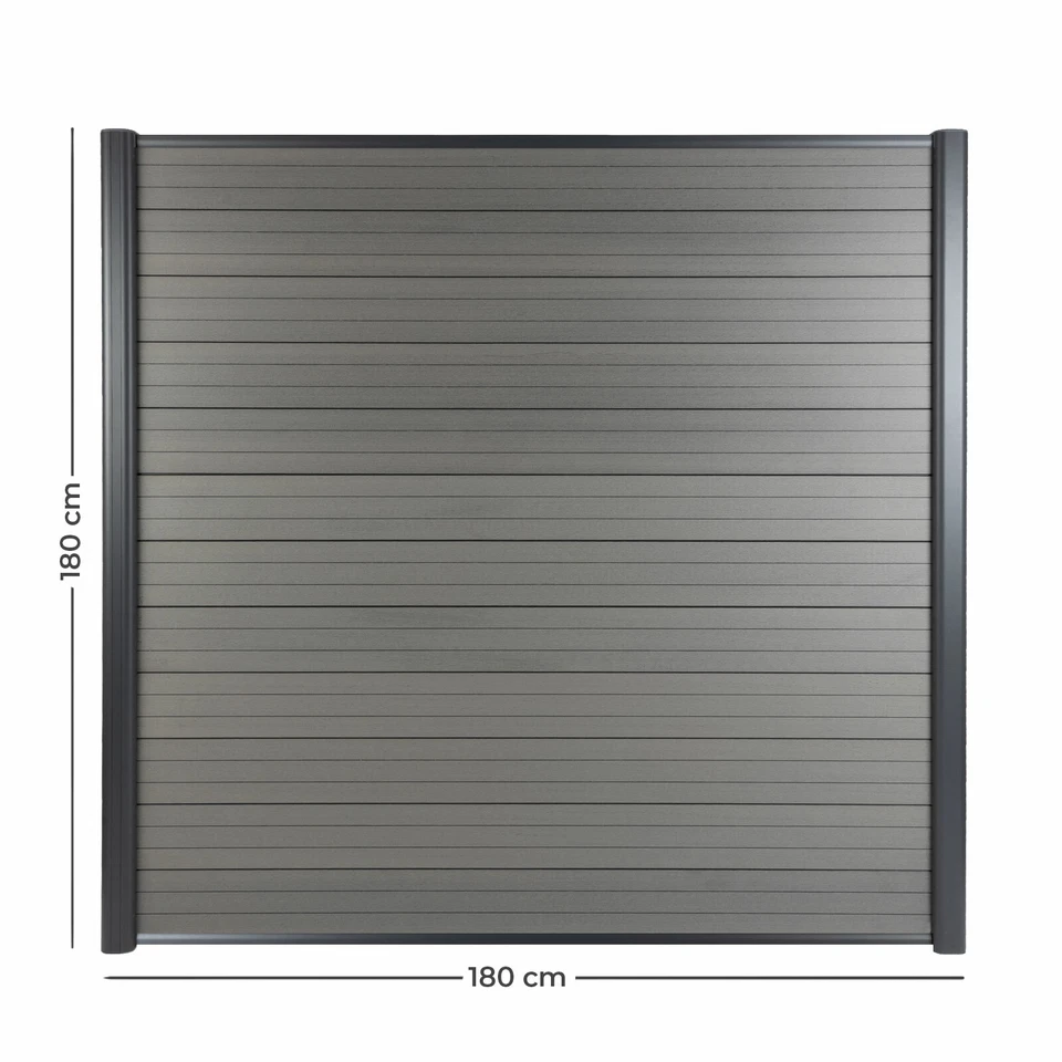 WPC Zaun 180x180cm Gartenzaun Sichtschutzzaun Windschutz - inkl. Montagematerial - Bild 2 von 4