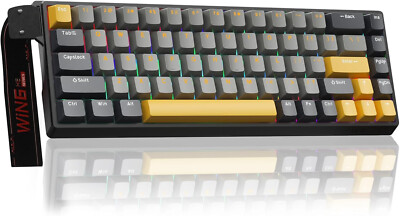 Rapid Trigger Hall Effect Gaming Keyboard, Magnetic Switch, 8KHz,RGB,Grey Yellow