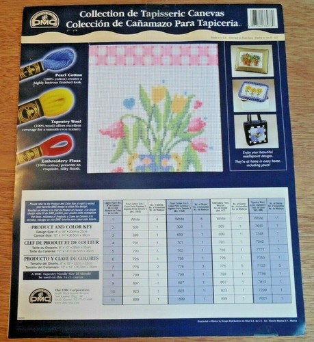 ¡NUEVO! Colección de lona DMC Needlepoint ""Tulip Time by Marna"" talla 8x10 FLORES - Imagen 2 de 2