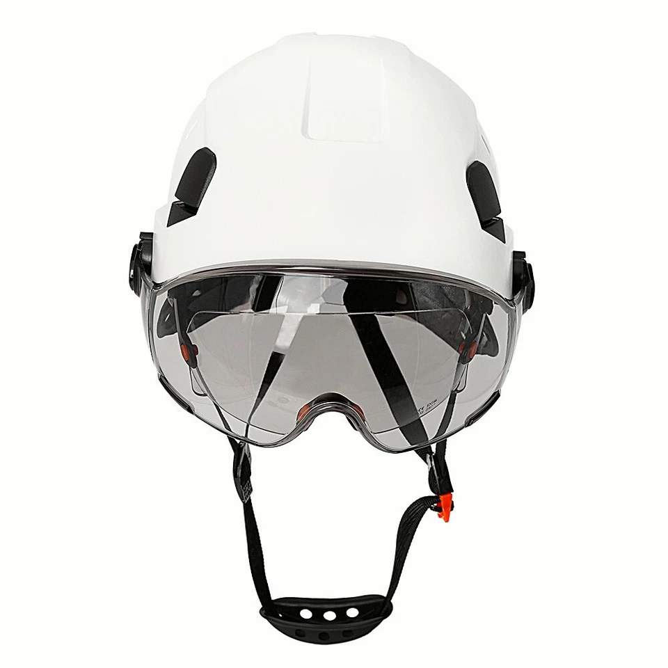 Casco de seguridad para construcción con visera gafas integradas casco gorra de trabajo ANSI Foto 4 de 4