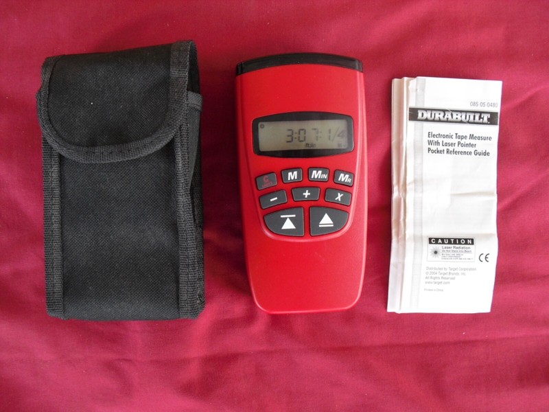 Durabuilt Electronic Tape Measure with Laser Pointer, Case and Manual