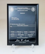 HAM Radio - Amateur Radio License Call Sign Black & Silver Plaque - *NICE GIFT* 