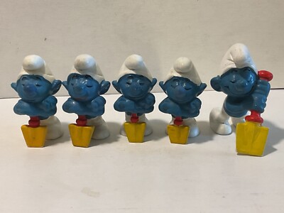Schlümpfe Figur 20043 Faulenzer Schlumpf 5 x Variante Bully/ Schleich W.Germany