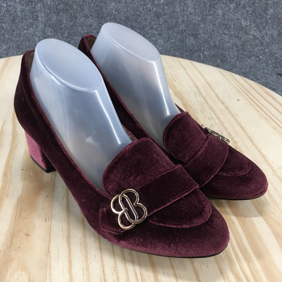 Bandolino Heels Womens 6 M Pump Burgundy Slip On Casual Almond Toe Block Heels - Image 3 of 4