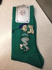Vintage 1989 Men's Socks Golf Camp Hosiery Novelty Cotton Size 10-13 Green