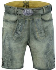 Mens Trachten Lederhose Oktoberfest Traditional Bavarian Belt Brown Size 46-56