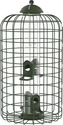 Squirrel Proof Green Cage Feeder 4 Feed Ports Deter Squirrels
