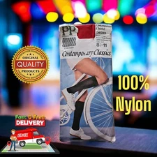 RED - Pretty Polly Chequer 70s 80s Vintage Women - 8.5 - 11 - Knee High Socks