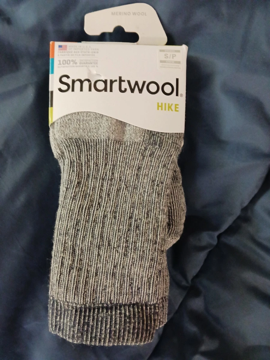 Smartwool socks small sm s hike hiking crew gray merino wool unisex  men/women