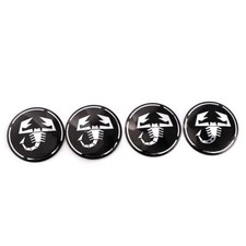Wheel Hub Caps Centre Cover For Abarth Scorpion Logo Circular Arc Form 3d Stereo