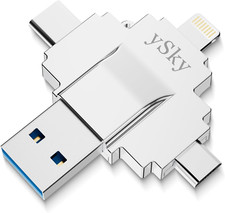 Mfi Certified 64GB Photo Stick for Iphone Flash Drive,4In1 USB Memory Stick Flas