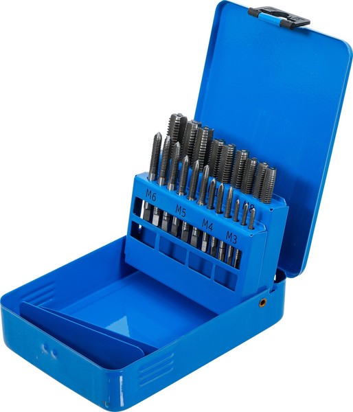 Bgs! Hss Gewindeschneidsatz 21 Tlg M3-M12 Gewindeschneider Gewindebohrer Din 352-image
