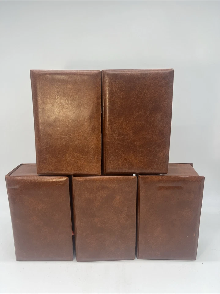 Vintage Cassette Audio Tape Library Book Style Case Holder Brown Gold Lot Of (5) - Image 2 of 4