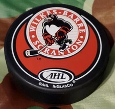 WILKES - BARRE SCRANTON PENGUINS AHL COLLECTORS PUCK INGLASCO MADE IN 🇸🇰