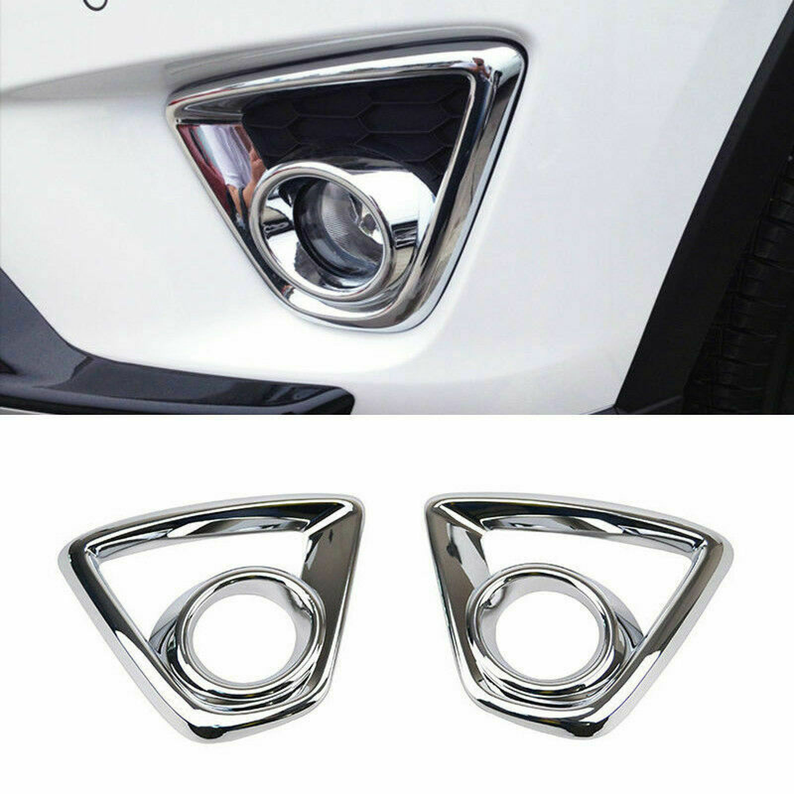 Exterior Decor ABS Chrome Front Fog Light Cover Trim For Mazda CX-5 2013-2014 F