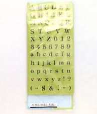 Inkadinkado Cling Stamp Set Typographic Letters Numbers Scrapbooking Craft