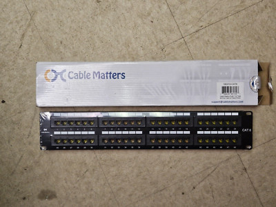 NEW CABLE MATTERS NETWORK PATCH PANEL 180012-CAT6 48 PORT RJ45 CAT 6