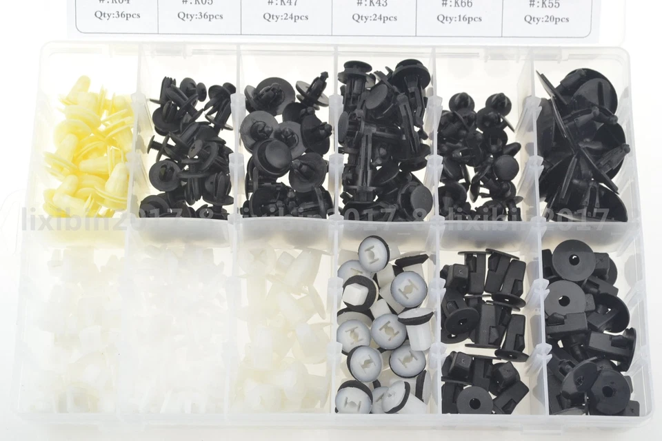 292x Capô de Porta Fender Guarnição de Para-choque Clipe Corpo Retentor Variedade e 1 Caixa de Plástico - Imagem 2 de 4