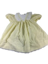 Vintage Ruth of Carolina Yellow White Lace Floral Dress Toddler Girls Size 3T