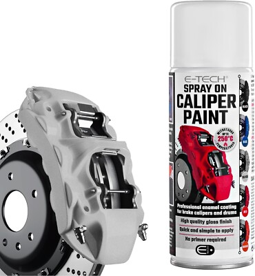 Silber Bremssattel Sprühlack 400 ml Emaille Beschichtung E-Tech Aerosoldose AESCP-S
