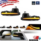 For 2016-2023 Toyota Tacoma Sequential Side Mirror Turn Signal Lights LED Smoked