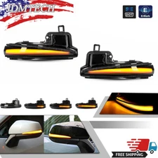 For 2016-2023 Toyota Tacoma Sequential Side Mirror Turn Signal Lights LED Smoked