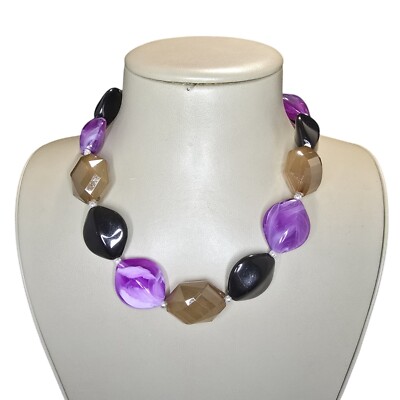 Stephan & Co Women's Trendy Resin Short Silver Plated Purple