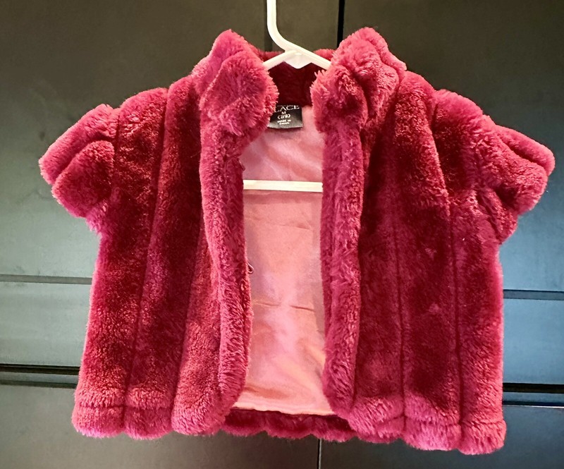 Girls M 7/8 Magenta Short Sleeve Jacket 7/8