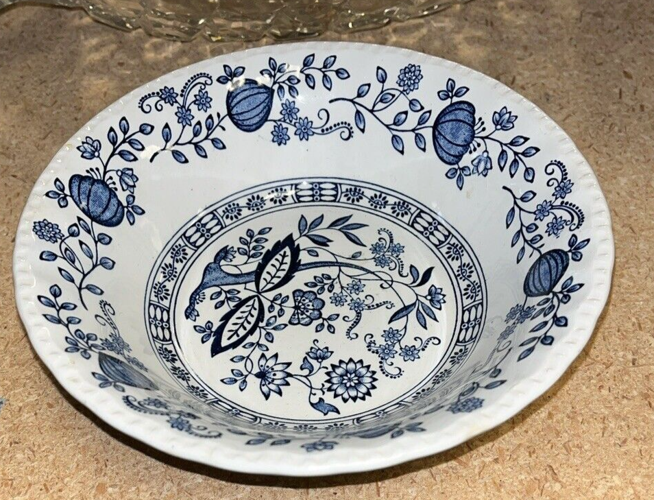 Blue Heritage By Wedgwood Blue Onion Design Rope Edge Coupe Cereal Bowl