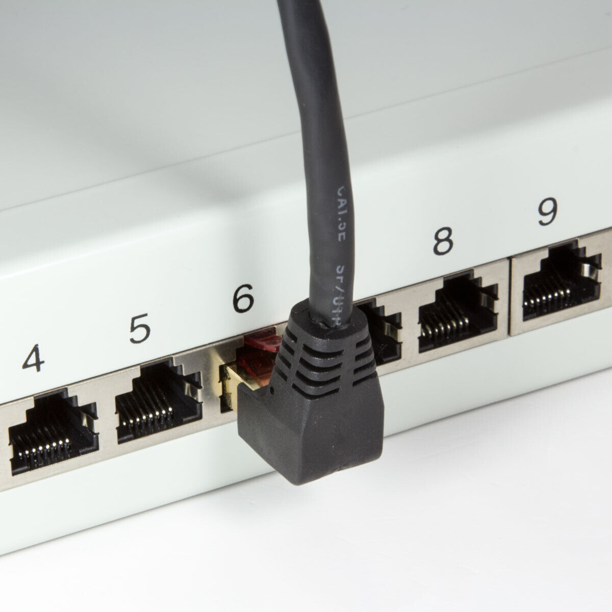 LAN Kabel 3m Winkel Netzwerkkabel Patchkabel gewinkelt 90Grad oben schwarz