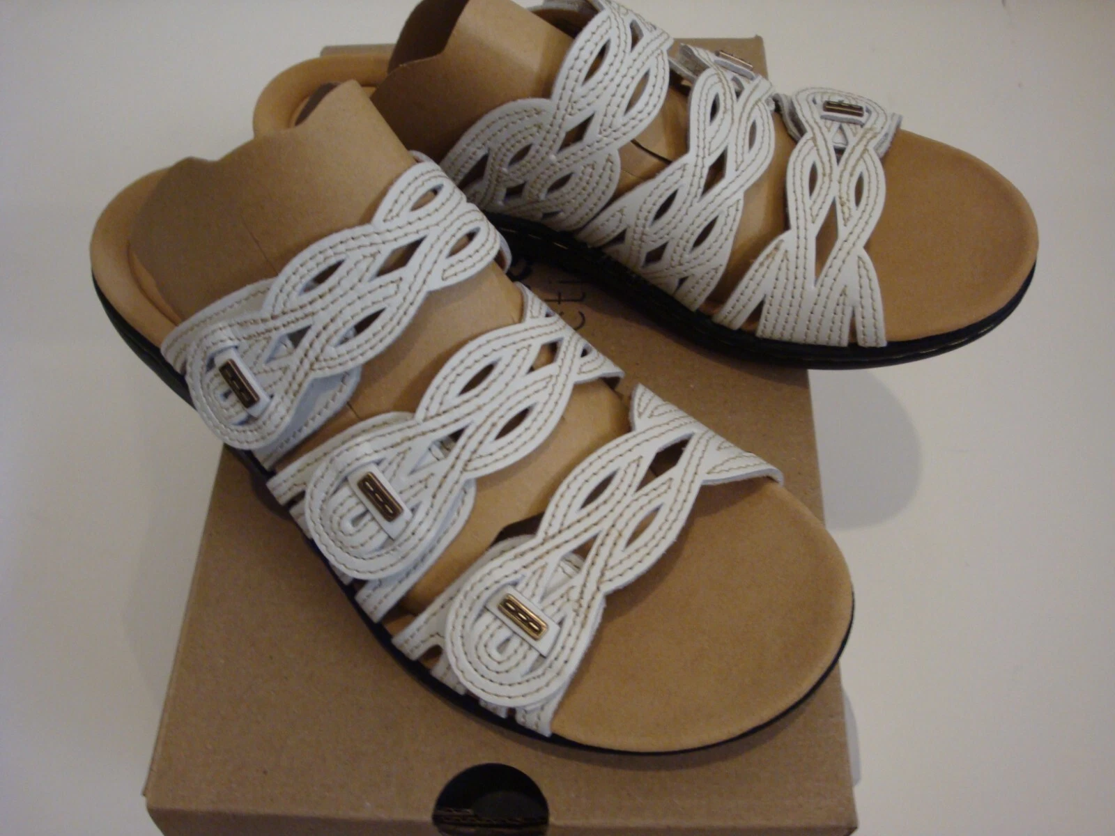 Sandalo donna Clarks Laurieann rubino bianco sporco nuovo con scatola taglia 8