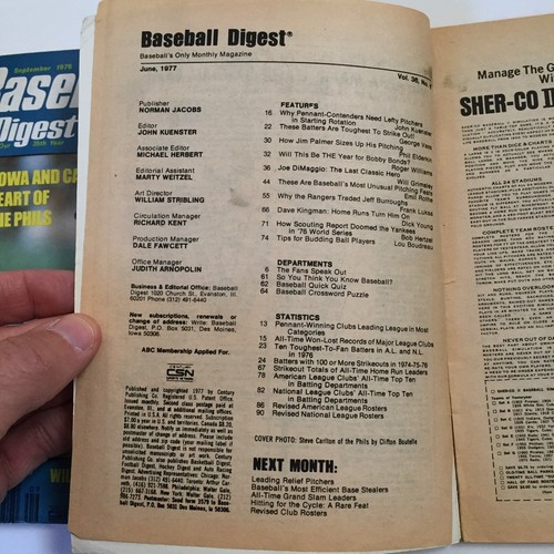 Vintage Philadelphia Phillies Baseball Digest Larry Bowa 1976 Steve Carlton 1977 - Picture 5 of 12