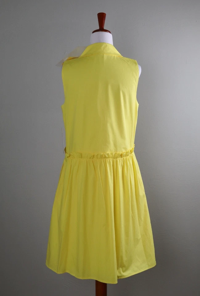 ELIZA J NUEVO CON ETIQUETAS $128 Amarillo Sólido Plisado Cintura Camisa Vestido con Máscara Conjunto Talla 8 Foto 4 de 4