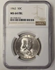 1962 Franklin Half Dollar Silver UNC - NGC MS64 FBL - A547