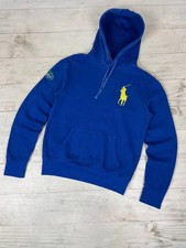 Vintage Polo Ralph Lauren Big Pony Hoodie Men SZ S Blue
